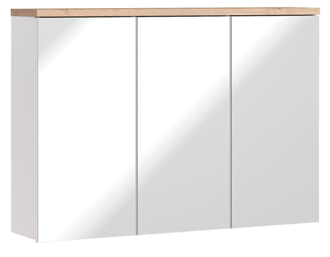 Spiegelschrank Balvina Weiß 100 × 69 × 20 cm mit 3 Türen