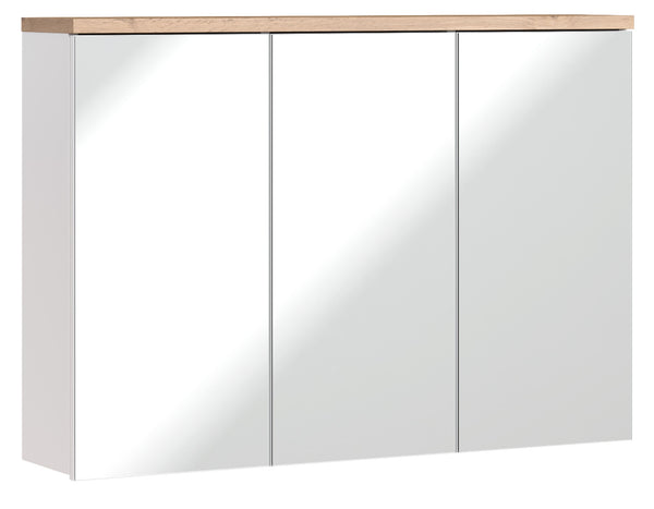 Spiegelschrank Balvina Weiß 100 × 69 × 20 cm mit 3 Türen
