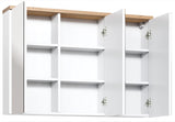 Spiegelschrank Balvina Weiß 100 × 69 × 20 cm mit 3 Türen – Ansicht 2