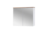 Spiegelschrank Balvina Weiß 80 × 70 × 20 cm mit 2 Türen – Ansicht 2