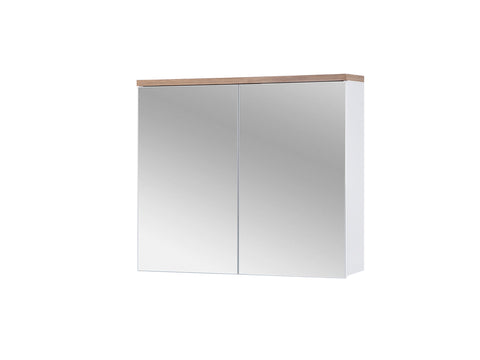 Spiegelschrank Balvina Weiß 80 × 70 × 20 cm mit 2 Türen – Ansicht 2