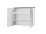 Spiegelschrank Balvina Weiß 80 × 70 × 20 cm mit 2 Türen – Ansicht 4