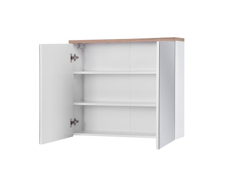 Spiegelschrank Balvina Weiß 80 × 70 × 20 cm mit 2 Türen – Ansicht 4