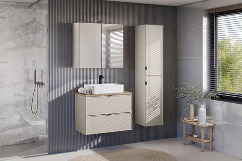 Spiegelschrank Bellisa Kaschmir matt 80 × 75 × 19 cm mit 2 Türen – Ansicht 5