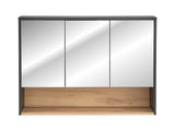 Spiegelschrank Bornella Cosmos Grau 100 × 75 × 25 cm mit 3 Türen