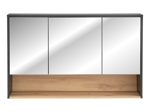 Spiegelschrank Bornella Cosmos Grau 120 × 75 × 25 cm mit 3 Türen