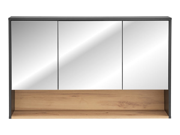 Spiegelschrank Bornella Cosmos Grau 120 × 75 × 25 cm mit 3 Türen