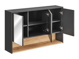 Spiegelschrank Bornella Cosmos Grau 120 × 75 × 25 cm mit 3 Türen – Ansicht 2