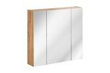 Spiegelschrank Caprena Golden Craft Eiche 80 × 75 × 16 cm mit 3 Türen