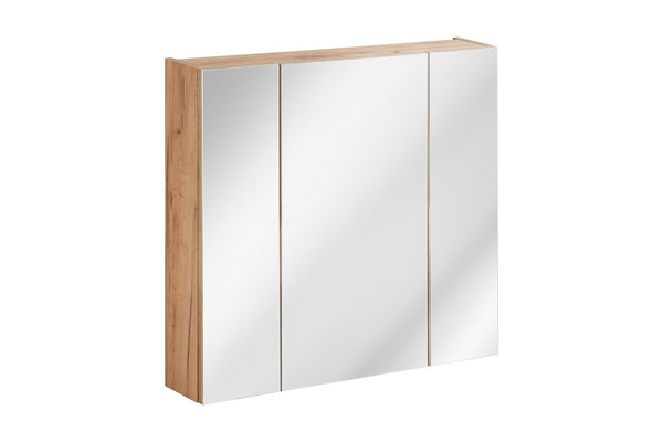 Spiegelschrank Caprena Golden Craft Eiche 80 × 75 × 16 cm mit 3 Türen