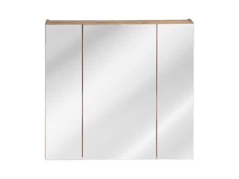 Spiegelschrank Caprena Golden Craft Eiche 80 × 75 × 16 cm mit 3 Türen – Ansicht 2