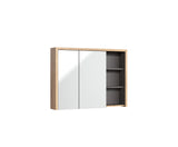 Spiegelschrank Devara Shetland Eiche, Graphit 100 × 75 × 18 cm mit 2 Türen – Ansicht 2