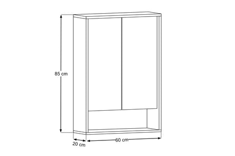 Spiegelschrank Dorella Ristretto Eiche 60 × 85 × 20 cm mit 2 Türen – Ansicht 7