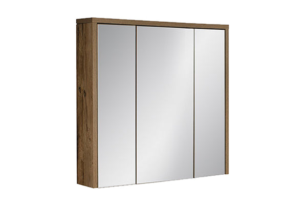 Spiegelschrank Hamvera Huton Eiche 80 × 75 × 16 cm mit 3 Türen