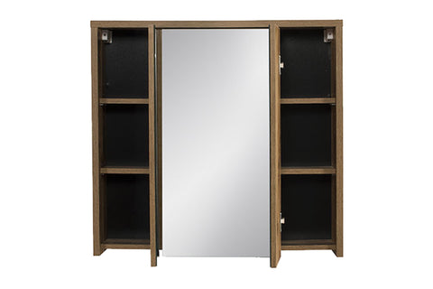 Spiegelschrank Hamvera Huton Eiche 80 × 75 × 16 cm mit 3 Türen – Ansicht 3