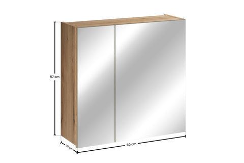 Spiegelschrank Novira Coast Evoke Eiche 60 × 57 × 20 cm mit 2 Türen – Ansicht 6