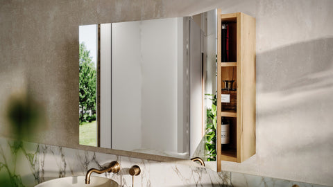 Spiegelschrank Novira Coast Evoke Eiche 80 × 57 × 20 cm mit 3 Türen – Ansicht 5
