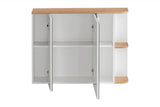 Spiegelschrank Platora Weiß, Golden Craft Eiche 94 × 72 × 20 cm mit 3 Türen – Ansicht 4