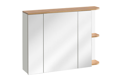 Spiegelschrank Platora Weiß, Golden Craft Eiche 94 × 72 × 20 cm mit 3 Türen – Ansicht 5