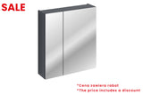 Spiegelschrank Santora Indigoblau 60 × 65 × 17 cm mit 2 Türen