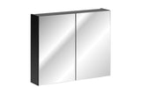 Spiegelschrank Santora Schwarz matt 80 × 65 × 17 cm mit 2 Türen
