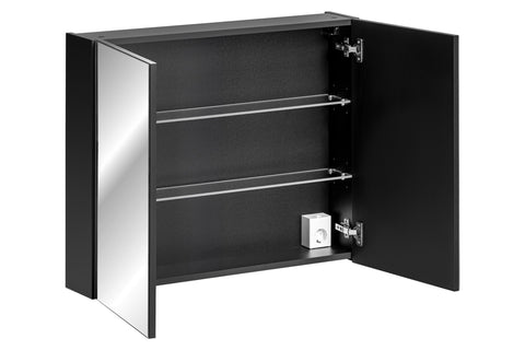 Spiegelschrank Santora Schwarz matt 80 × 65 × 17 cm mit 2 Türen – Ansicht 3