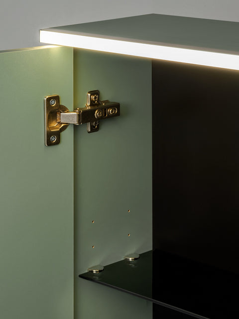 Spiegelschrank Sombrela Schilfgrün 60 × 78 × 19 cm mit 2 Türen, mit LED-Beleuchtung – Ansicht 5
