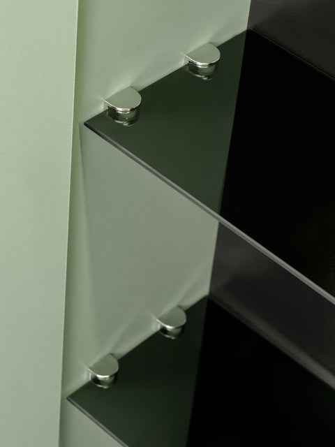Spiegelschrank Sombrela Schilfgrün 60 × 78 × 19 cm mit 2 Türen, mit LED-Beleuchtung – Ansicht 6
