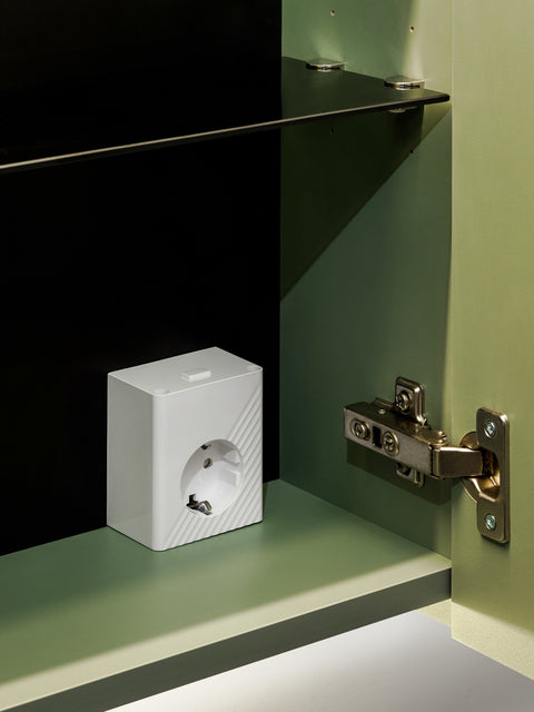 Spiegelschrank Sombrela Schilfgrün 60 × 78 × 19 cm mit 2 Türen, mit LED-Beleuchtung – Ansicht 8