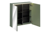 Spiegelschrank Sombrela Schilfgrün 80 × 78 × 19 cm mit 2 Türen, mit LED-Beleuchtung – Ansicht 3