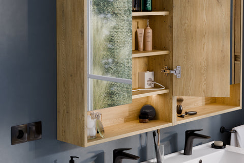 Spiegelschrank Violetta Cremona Eiche 60 × 76,8 × 18,8 cm mit 2 Türen – Ansicht 5