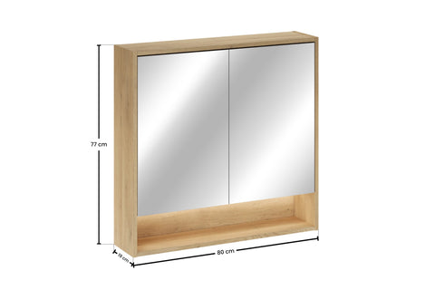 Spiegelschrank Violetta Cremona Eiche 80 × 76,8 × 18,8 cm mit 2 Türen – Ansicht 8