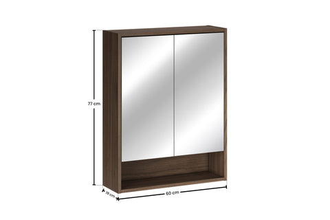 Spiegelschrank Violetta Walnuss Villa 60 × 76,8 × 18,8 cm mit 2 Türen – Ansicht 8