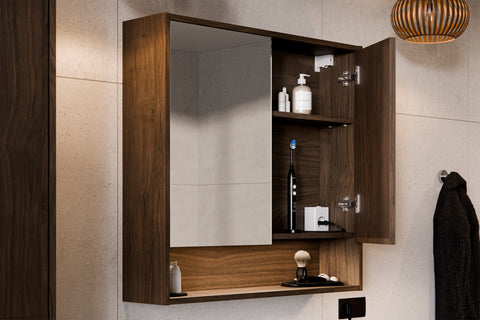 Spiegelschrank Violetta Walnuss Villa 80 × 76,8 × 18,8 cm mit 2 Türen – Ansicht 6