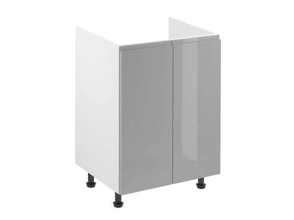 Spülenschrank 60 cm – Velmora D60Z Grau / Hochglanz