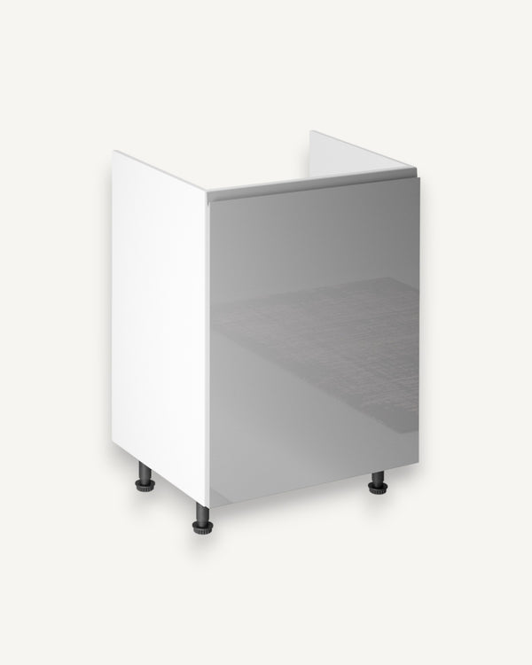 Spülenschrank 60 cm – Velmora D60Z-P/L Grau/Hochglanz