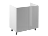 Spülenschrank 80 cm – Velmora D80Z Grau/Hochglanz