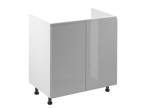 Spülenschrank 80 cm – Velmora D80Z Grau/Hochglanz