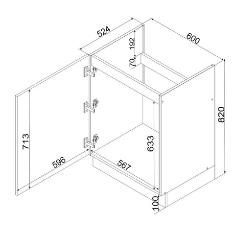 Spülenunterschrank D60ZL P/L – Kendro – Moderne Küchen Gestaltung – Ansicht 4