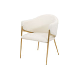 Stuhl Hillora Golden legs, Pearl white