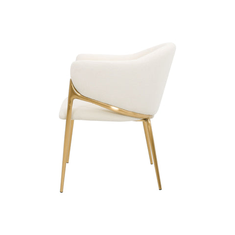 Stuhl Hillora Golden legs, Pearl white – Ansicht 3