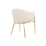 Stuhl Hillora Golden legs, Pearl white – Ansicht 5