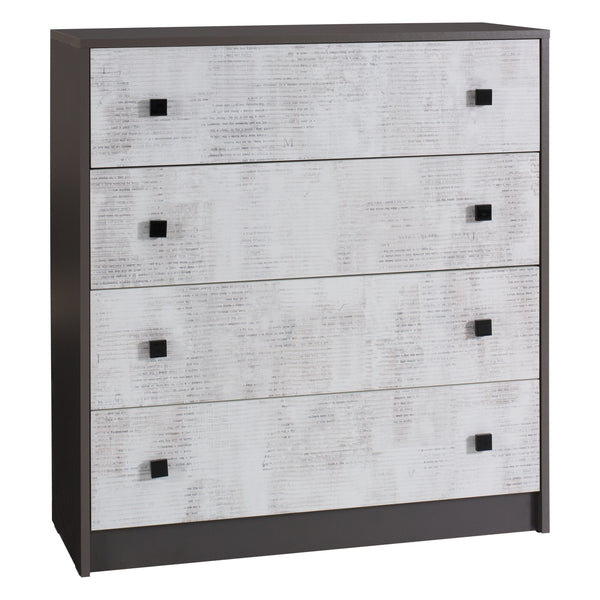 Tommy Kommode 90 cm mit 4 Schubladen – Graphit / Enigma