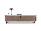 TV-Schrank Hillora Black base and accents, Walnut, White worktop 100 × 105 × 45 cm mit 4 Türen – Ansicht 5