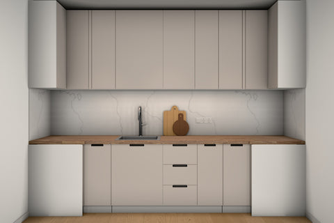 U-Küche Sorento Beige & Weiß – 318 × 239 × 239 cm – KÜ-SORENTO4-001 – Wand A frontal