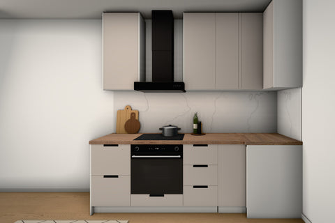 U-Küche Sorento Beige & Weiß – 318 × 239 × 239 cm – KÜ-SORENTO4-001 – Wand B frontal