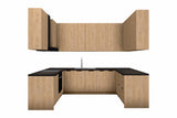U-Küche Sorento Sonoma Eiche – 298 × 214 × 199 cm – KÜ-SOR-006 – freigestellt auf Weiß