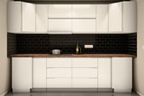 U-Küche Velmora Weiß Hochglanz – 300 × 260 × 240 cm – KÜ-VELM-022 – Wand A frontal