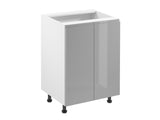 Unterschrank 60 cm – Velmora D60 Grau/Hochglanz