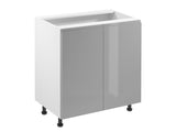 Unterschrank 80 cm – Velmora D80 Grau / Hochglanz